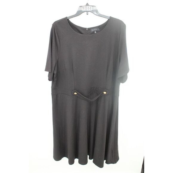 Eloquii Dresses & Skirts - ELOQUII BLACK SHORT SLEEVE WAIST DETAIL KNEE LENGTH SHIFT DRESS PLUS SIZE 26